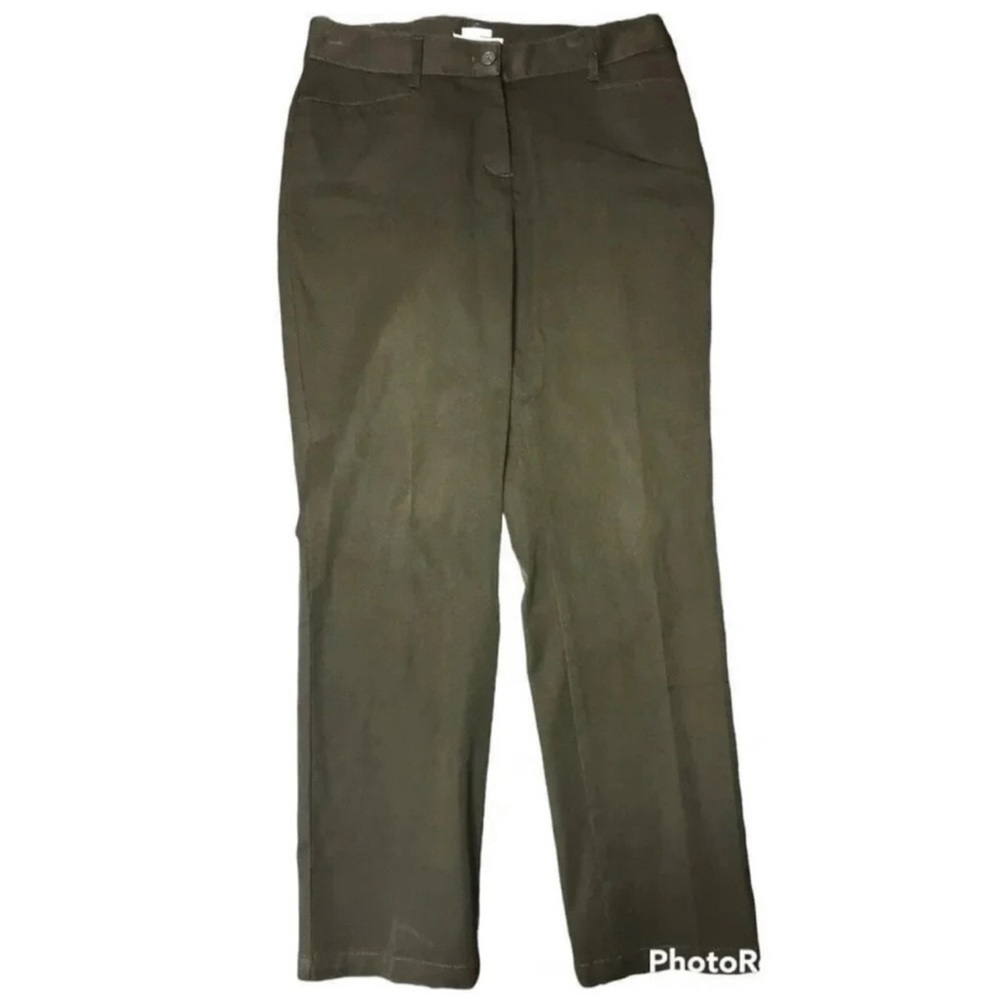 Talbots Curvy Fit Trouser Olive Green Pants Straight Leg‎ Women’s Size 8